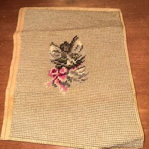 Vintage Cat Needlepoint Tapestry